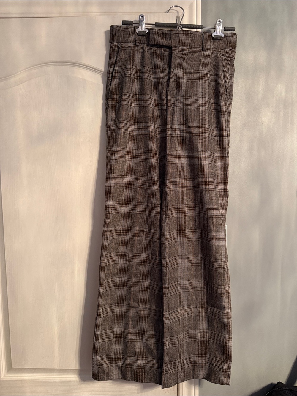 Brown Plaid Dress Pants